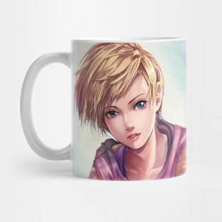 Hot Blonde Anime Girl with Short Hair Mug